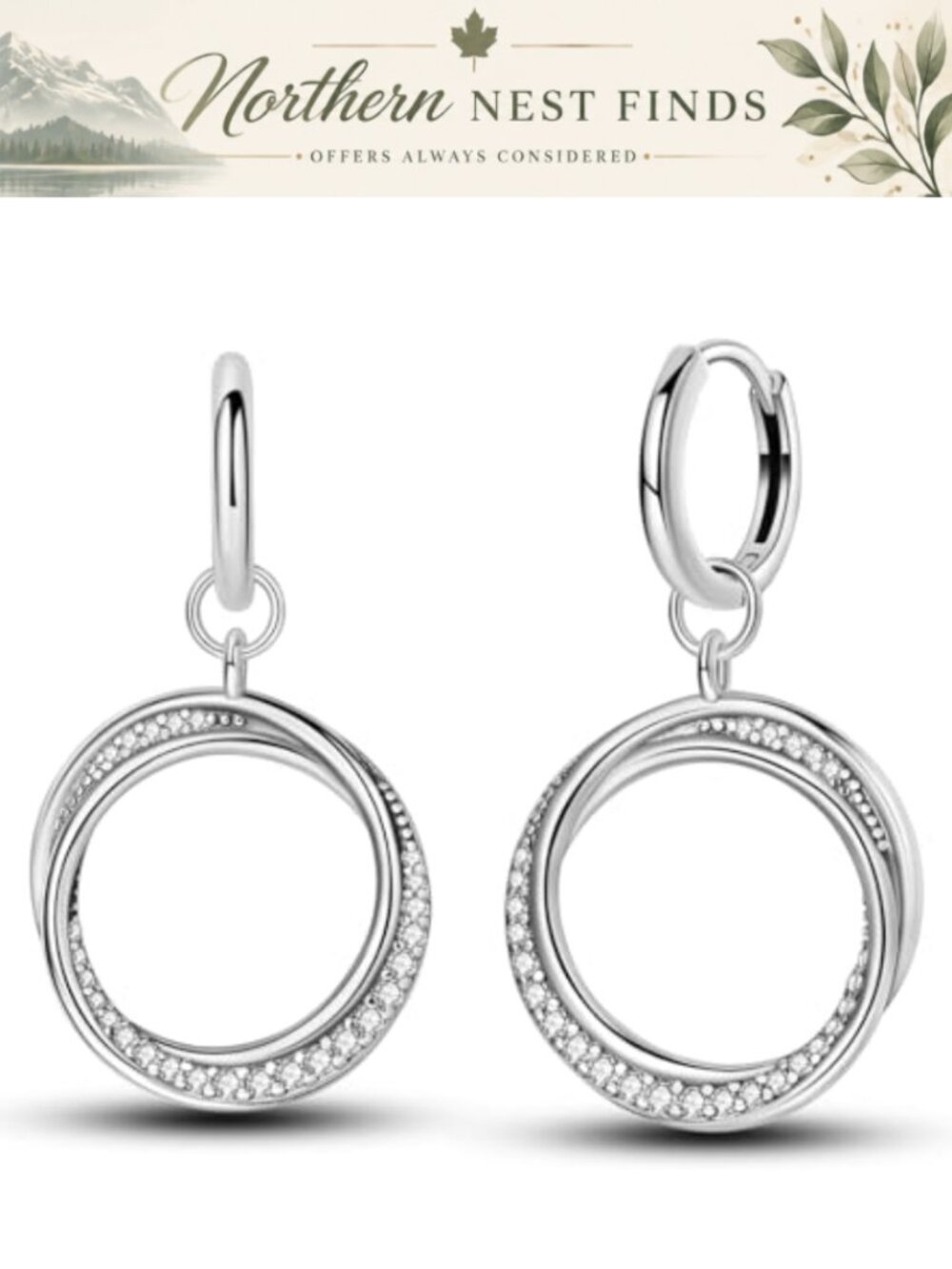 S925 Sterling Silver Hoop Dangle Drop Earrings Light Weight Dainty Butterfly